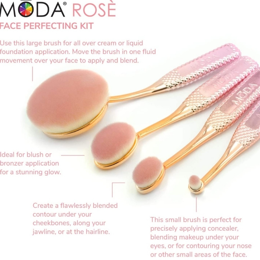MŌDA® Rosè 4PC Face Perfecting Kit - Picture 3 of 17